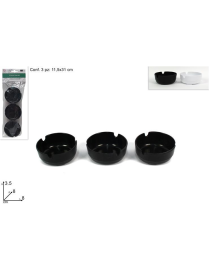 PLASTIC ASHTRAY SET 3 pieces 2 COLORS