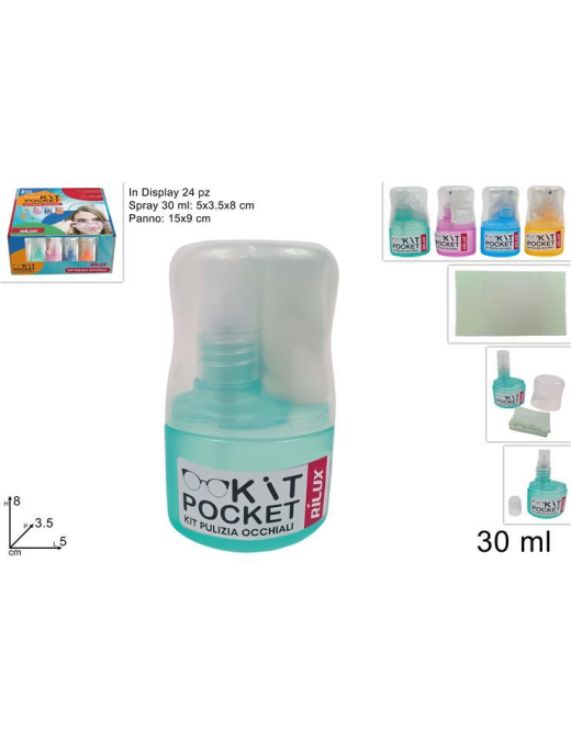 KIT PULISCI OCCHIALI 30ml+PANNO