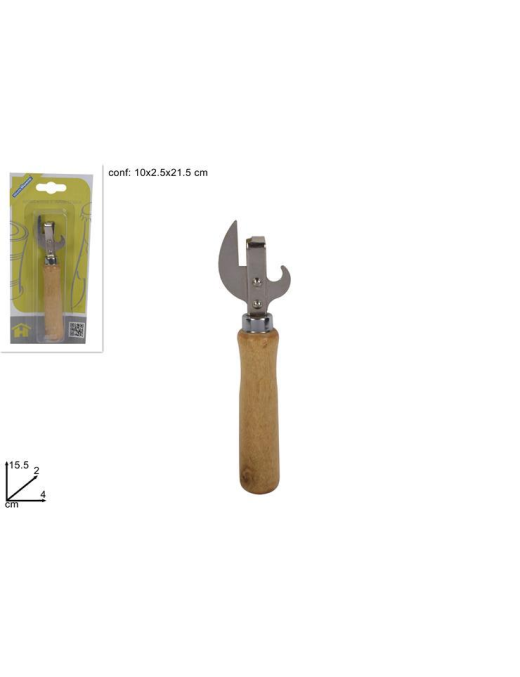 CAN/BOTTLE OPENER WOODEN HANDLE
