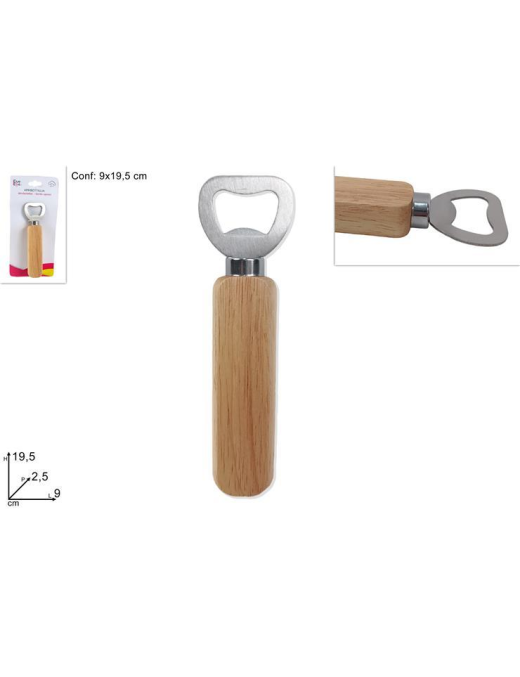 BOTTLE OPENER WITH WOODEN HANDLE