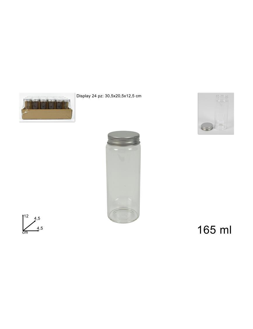 GLASS LINE BOTTLE WITH ALUMINUM CAP 165ml