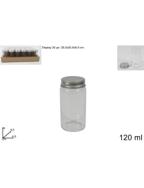 GLASS LINE BOTTLE WITH ALUMINUM CAP 120ml