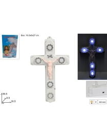 SACRA CROCE VOTIVA BIANCA CON LUCI
