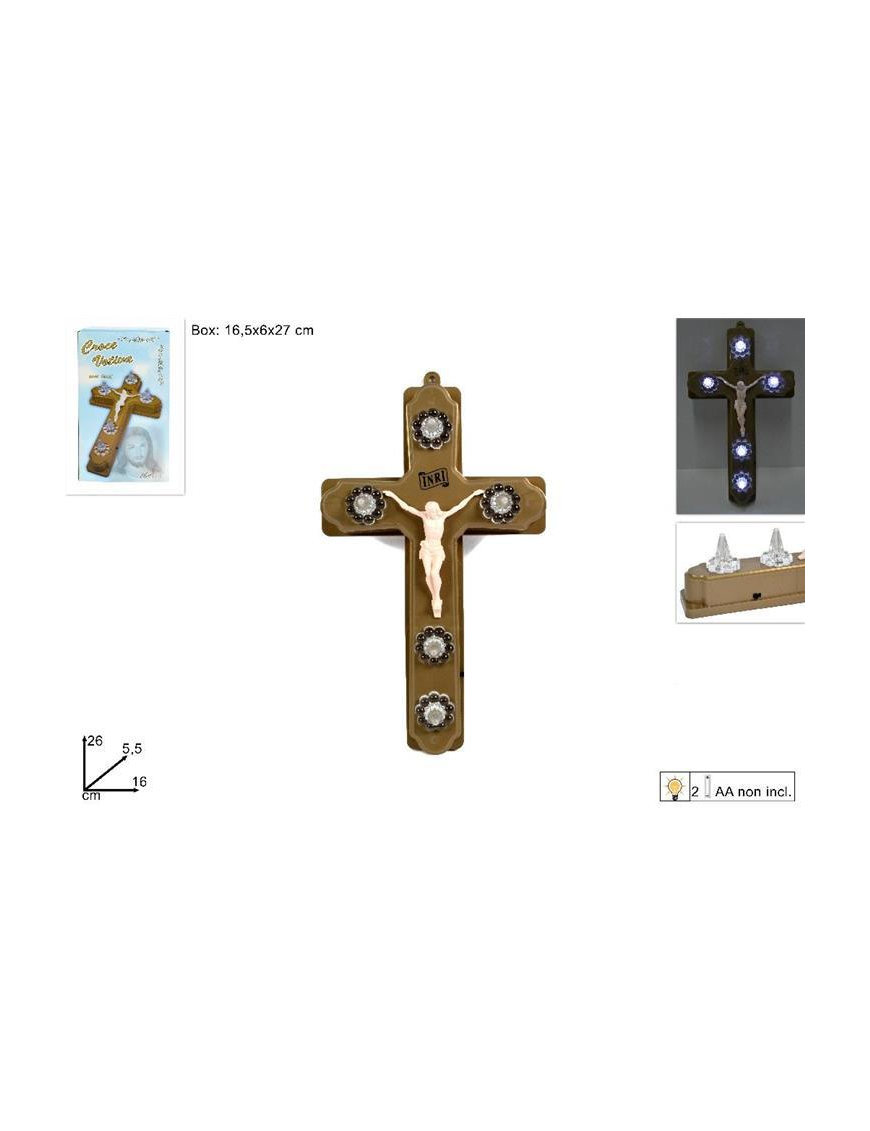 SACRA CROCE VOTIVA ORO CON LUCI
