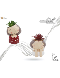 PIANTINA GRASSA ARTIFICIALE CON VASO  GIRL 10x7x13cm