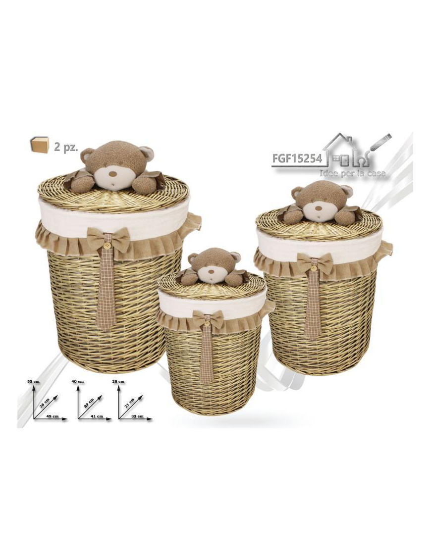 PORTABIANCHERIA TONDI 3pezzi LINEA PELUCHE BEIGE