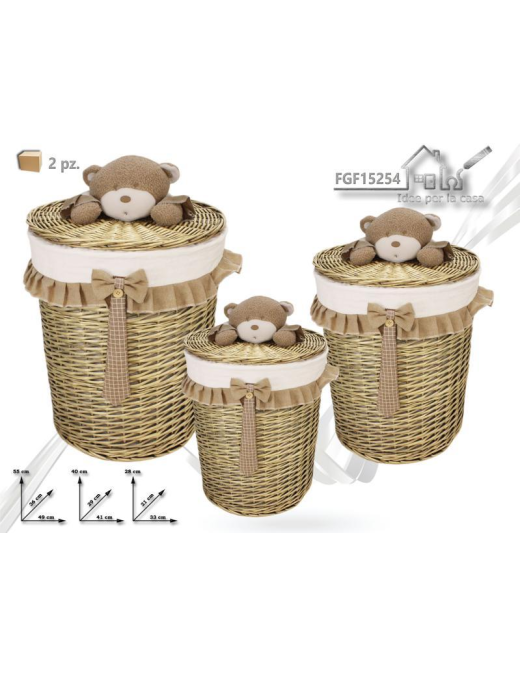 ROUND LAUNDRY BAG 3 pieces BEIGE PLUSH LINE