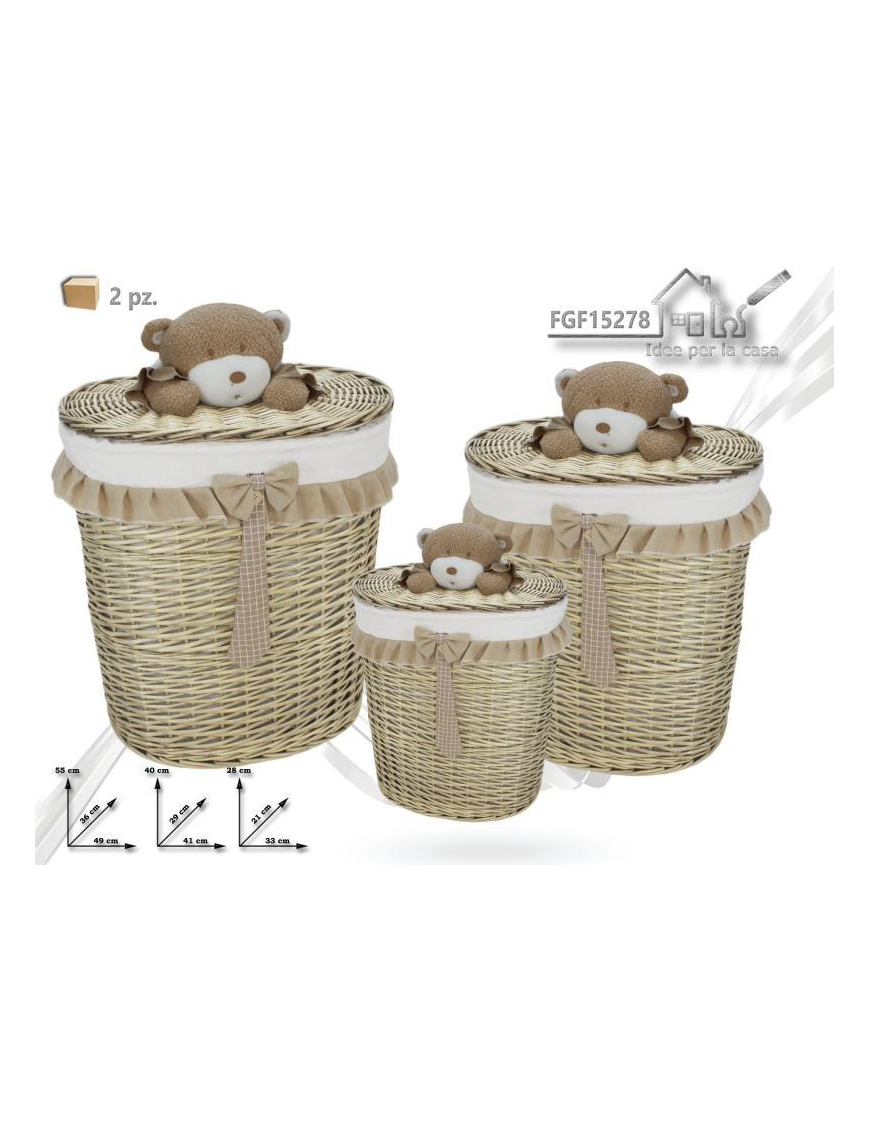 PORTABIANCHERIA OVALE 3pezzi  LINEA PELUCHE BEIGE