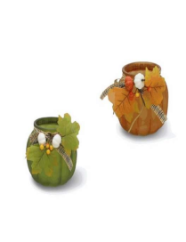 VASO IN VETRO CON DECORAZIONI15x13cm