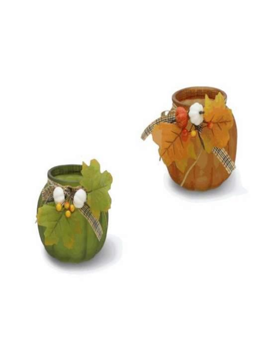 VASO IN VETRO CON DECORAZIONI15x13cm