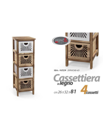 CASSETTIERA NATURALE  4 CASSETTI  26x32x81cm