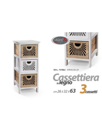 CASSETTIERA BIANCA 3 CASSETTI  26x32x63cm