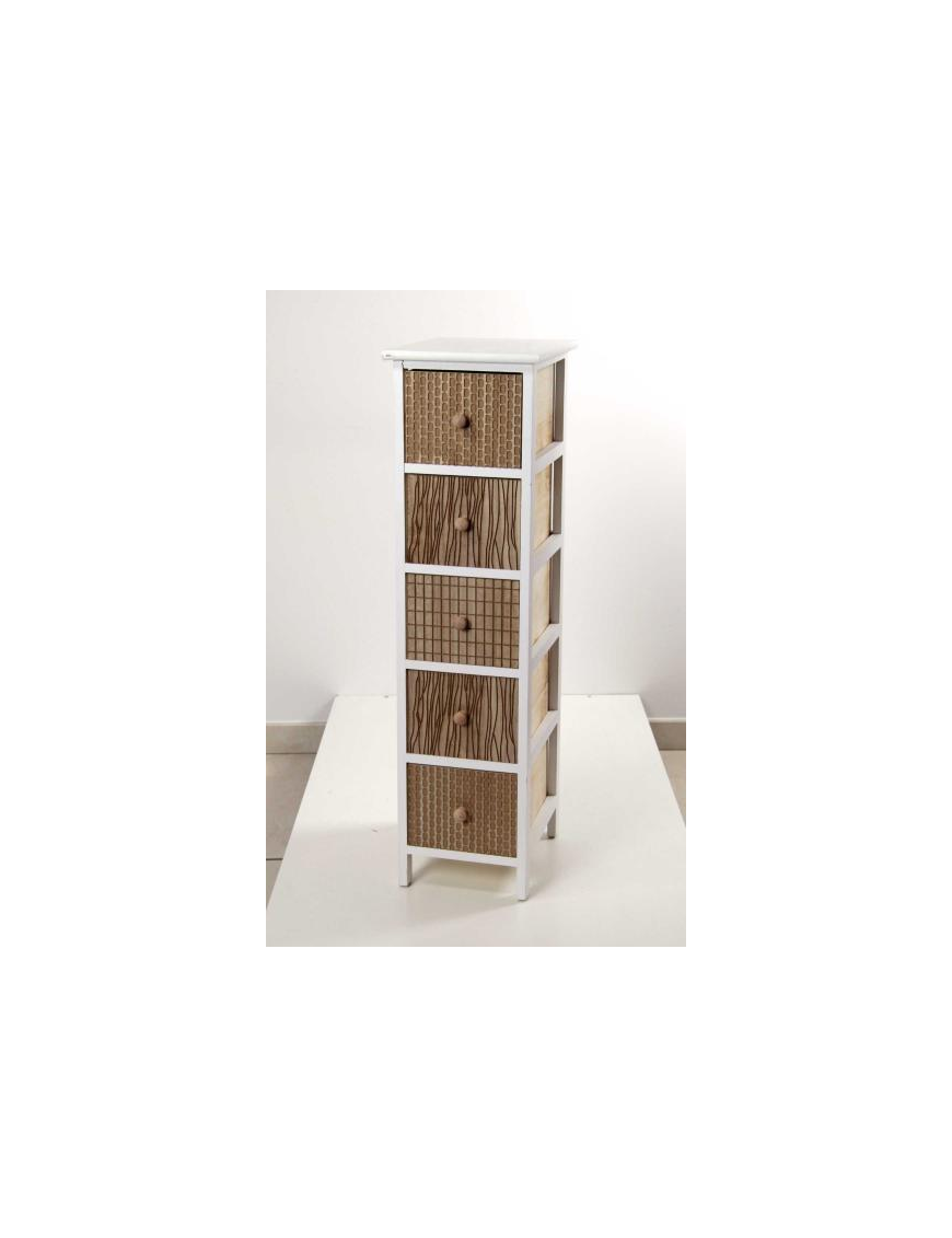 CASSETTIERA WHITE 5 CASSETTI  26x32x98cm