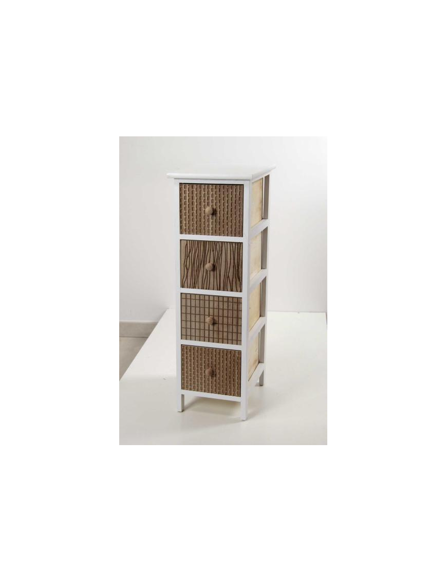 WHITE CHEST OF 4 DRAWERS 26x32x80cm
