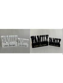 FRASE SCRITTA DECORATIVA  FAMILY 19x7cm