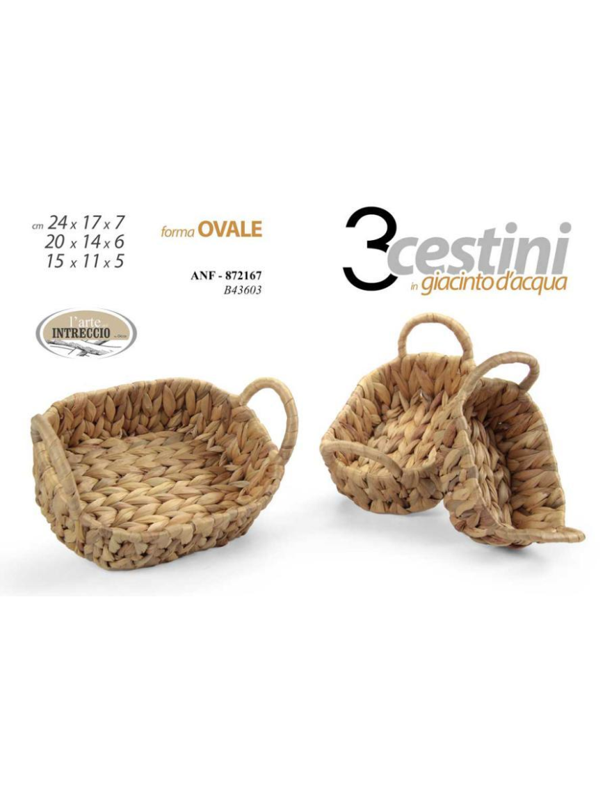 GIACINTO LINE OVAL BASKETS 3 pieces