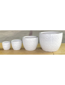 CERAMIC CACHEPOT 4 pieces WHITE