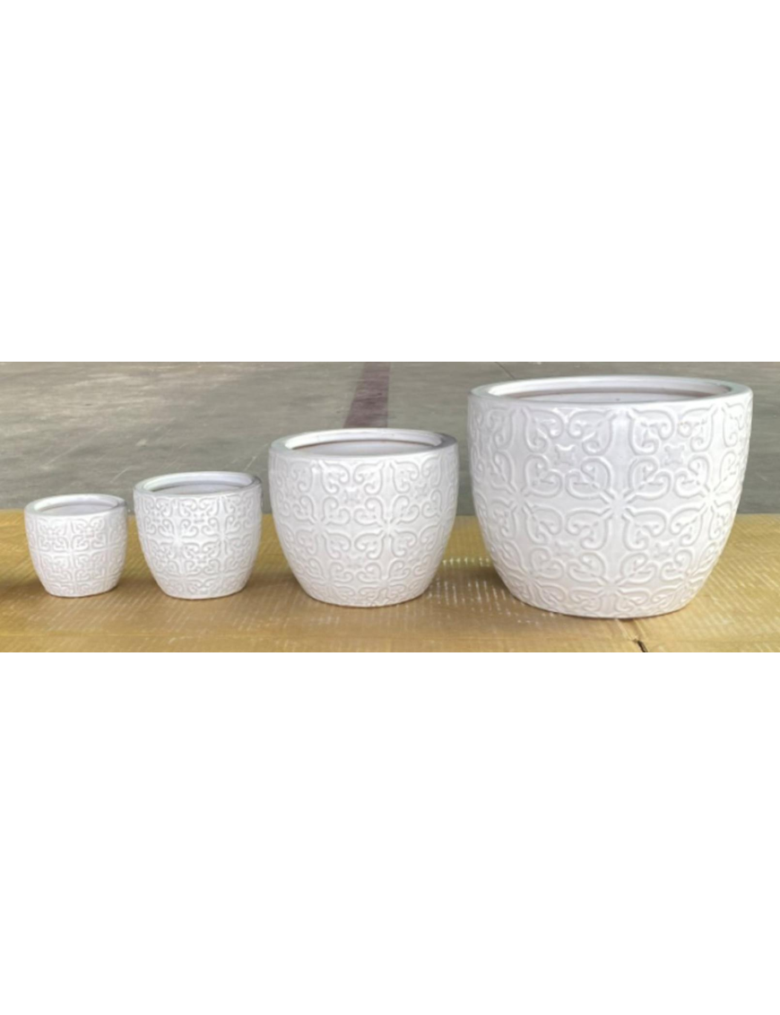 CERAMIC CACHEPOT 4 pieces WHITE