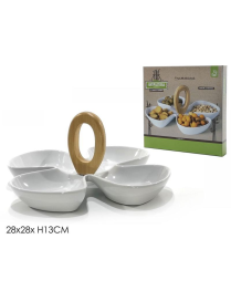 LINEA BAMBOO  ANTIPASTIERA 4POSTI 28x13cm