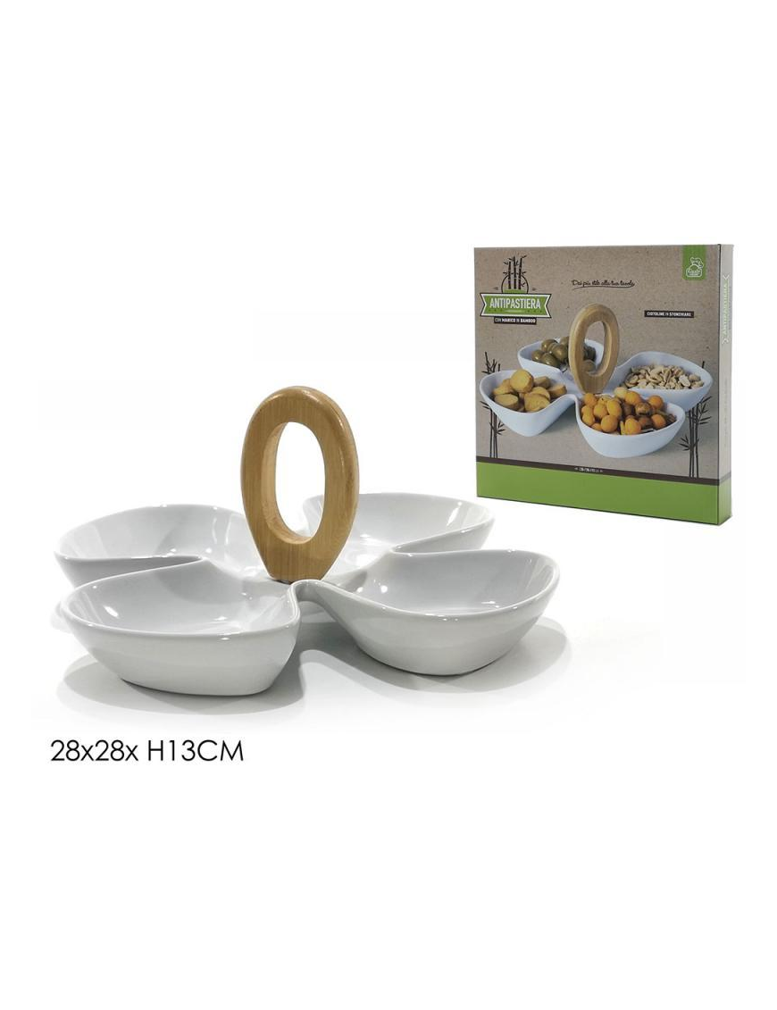 LINEA BAMBOO  ANTIPASTIERA 4POSTI 28x13cm