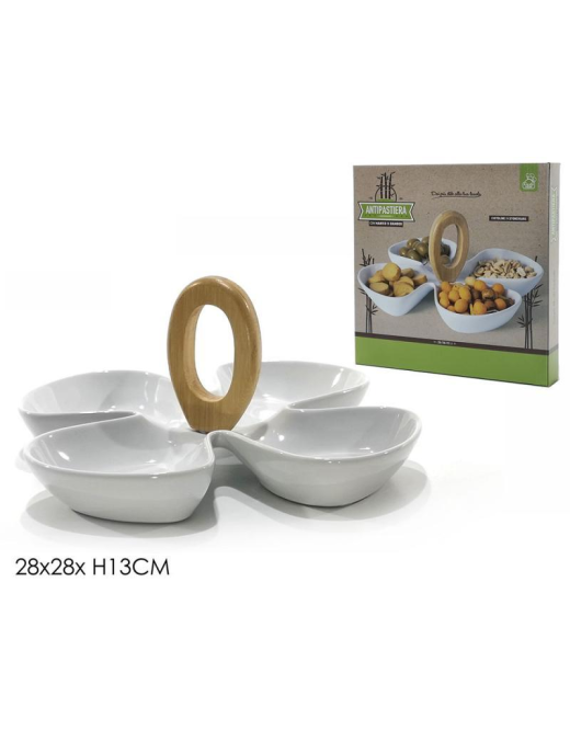 LINEA BAMBOO  ANTIPASTIERA 4POSTI 28x13cm