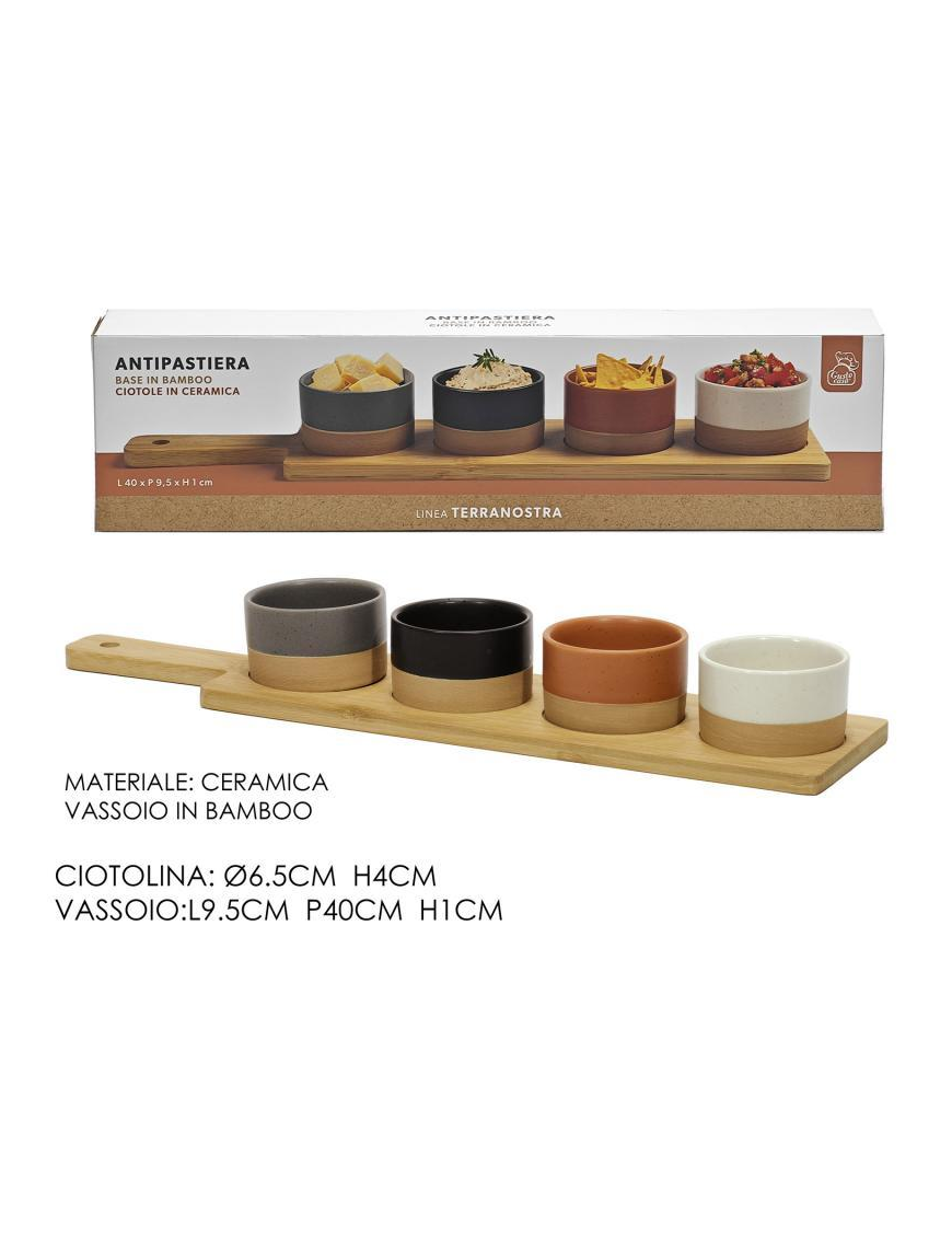 LINEA BAMBOO  TERRANOSTRA ANTIPASTIERA 4pezzi
