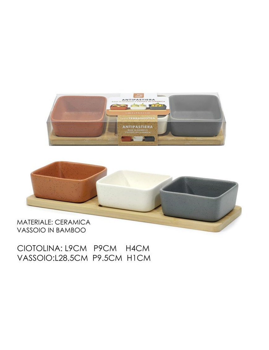 LINEA BAMBOO  TERRANOSTRA ANTIPASTIERA 3pezzi