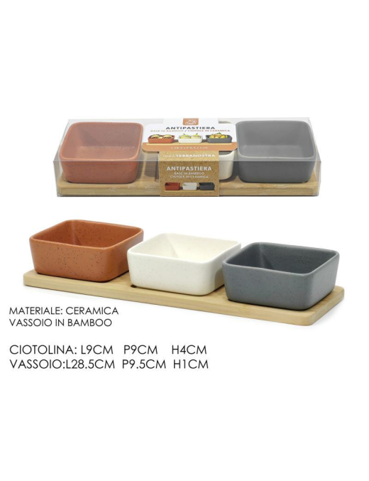LINEA BAMBOO  TERRANOSTRA ANTIPASTIERA 3pezzi