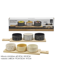 LINEA BAMBOO  SHIROKURO ANTIPASTIERA 3pezzi