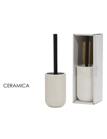WHITE BATHROOM LINE CERAMIC TOILET BRUSH HOLDER