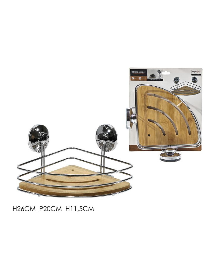 LINEA BAGNO BAMBOO MENSOLA ANGOLARE 26x20x11cm