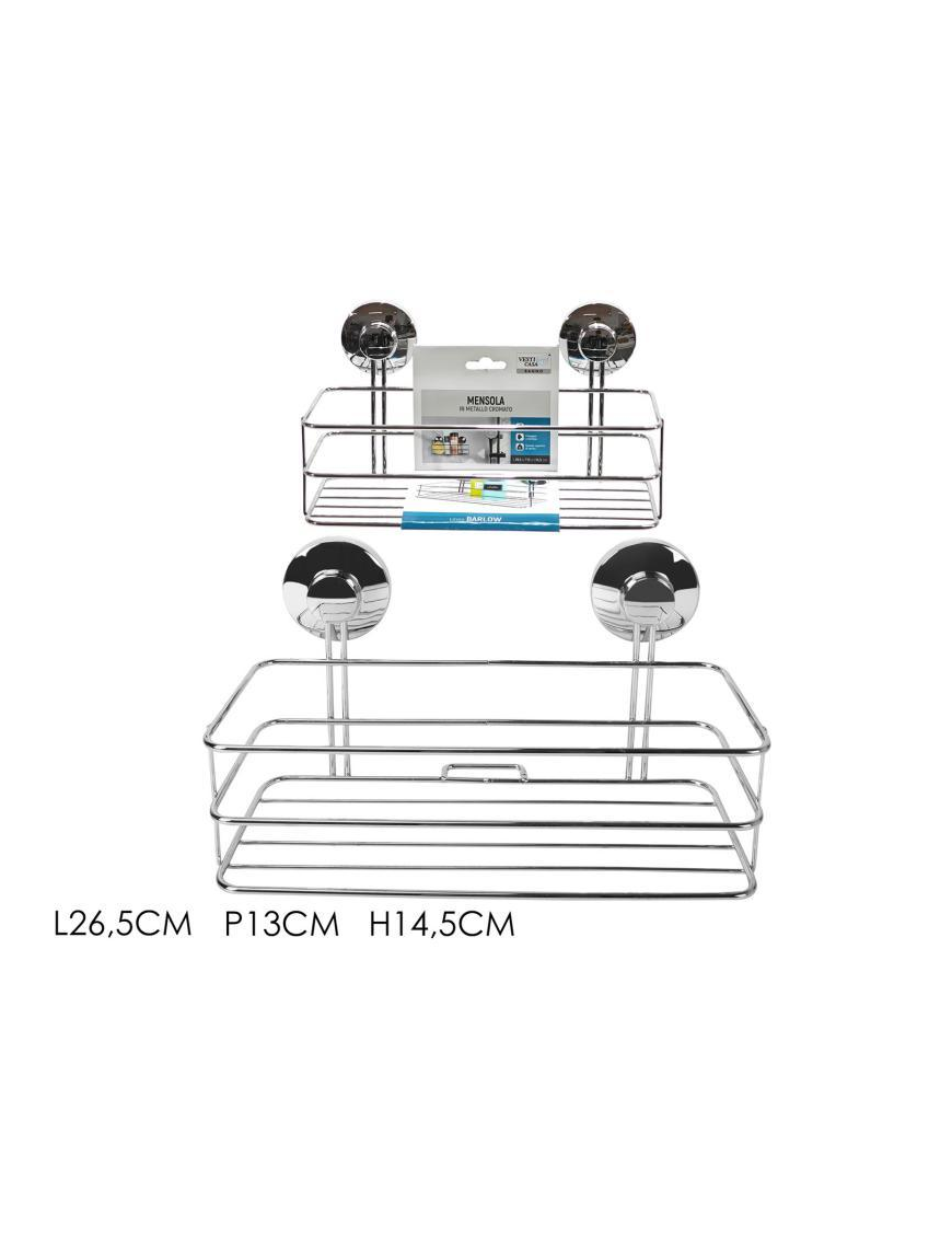 LINEA BAGNO CROMO MENSOLA RETTANGOLARE  26x13x14cm