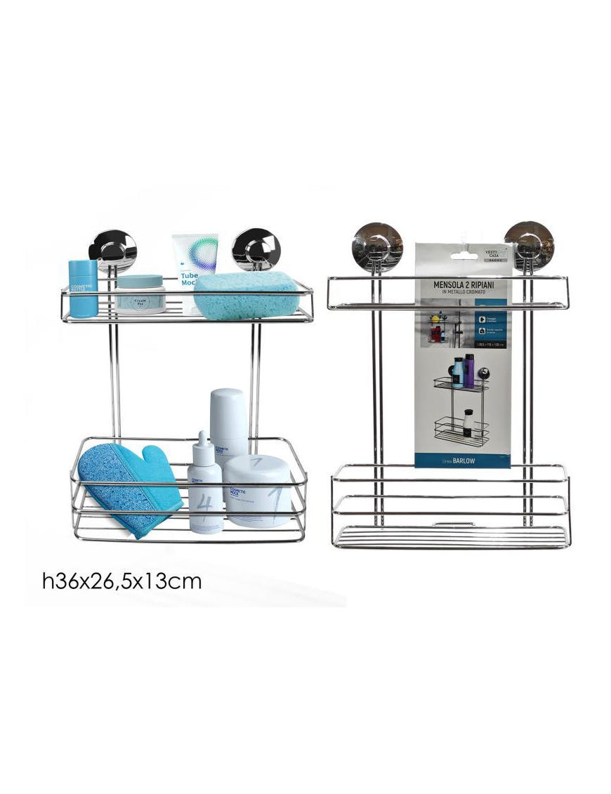 LINEA BAGNO CROMO MENSOLA RETTANGOLARE  36x26x13cm