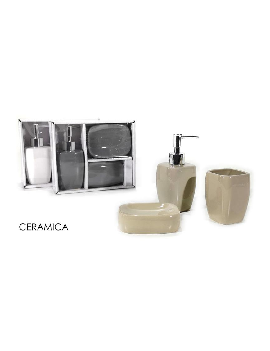 BATHROOM LINE ASSORTED IN COLORS 3-piece CERAMIC SET