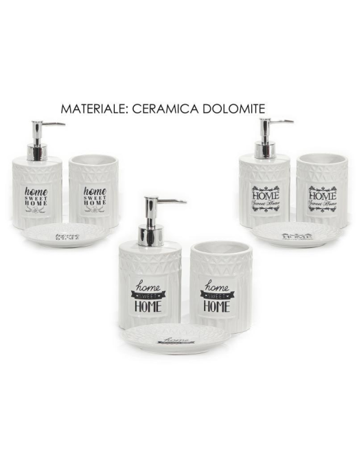 BATHROOM LINE WRITINGS SET 3 pieces DOLOMITE