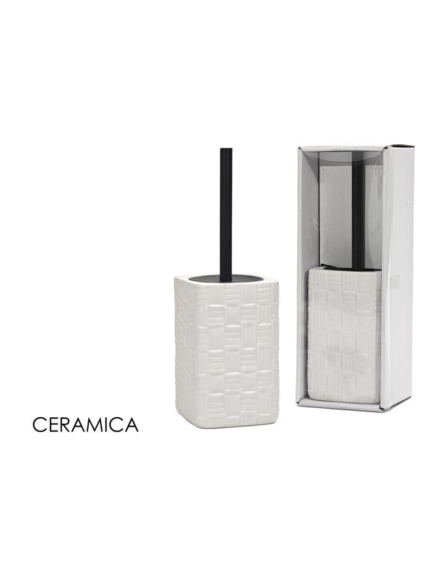 SQUARE BATHROOM LINE WHITE CERAMIC TOILET BRUSH HOLDER