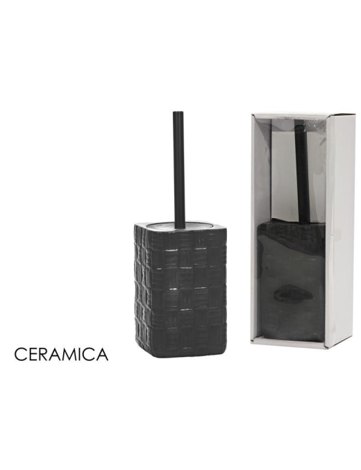 LINEA BAGNO SQUARE NERO PORTASCOPINO CERAMICA