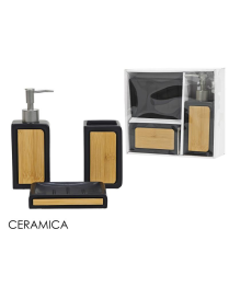 BLACK BAMBOO BATHROOM LINE 3-piece CERAMIC SET
