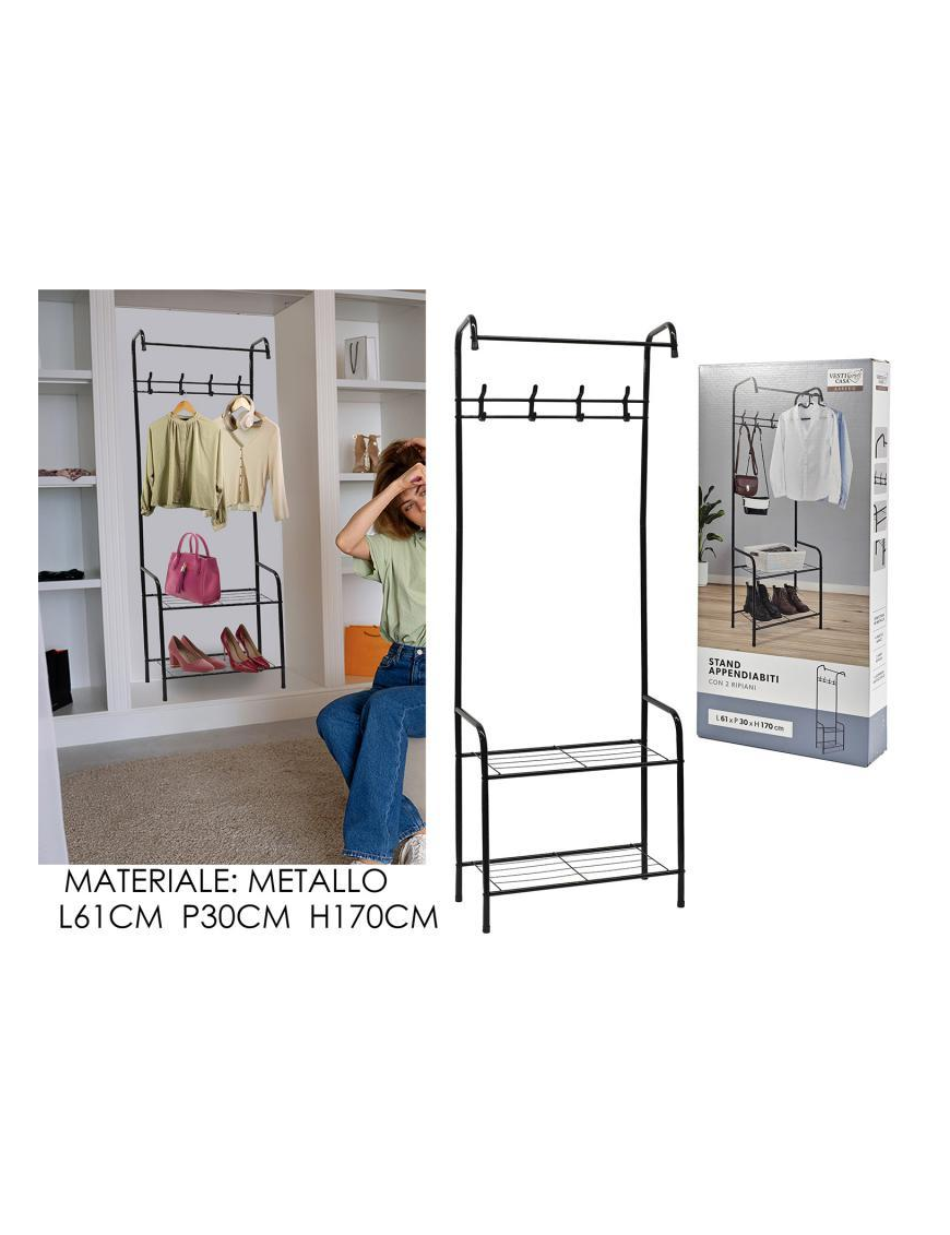 METAL CLOTHES HANGER 61x30x170cm