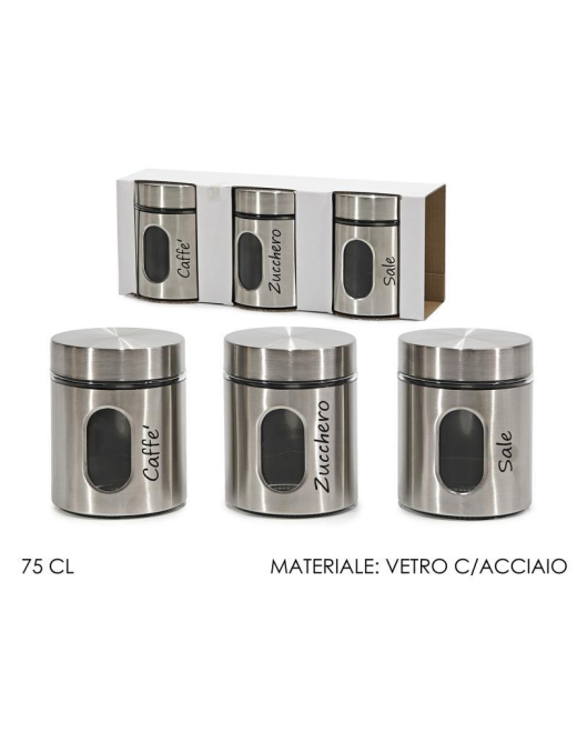 BARATTOLI 3pezzi  CROMATO 75cl