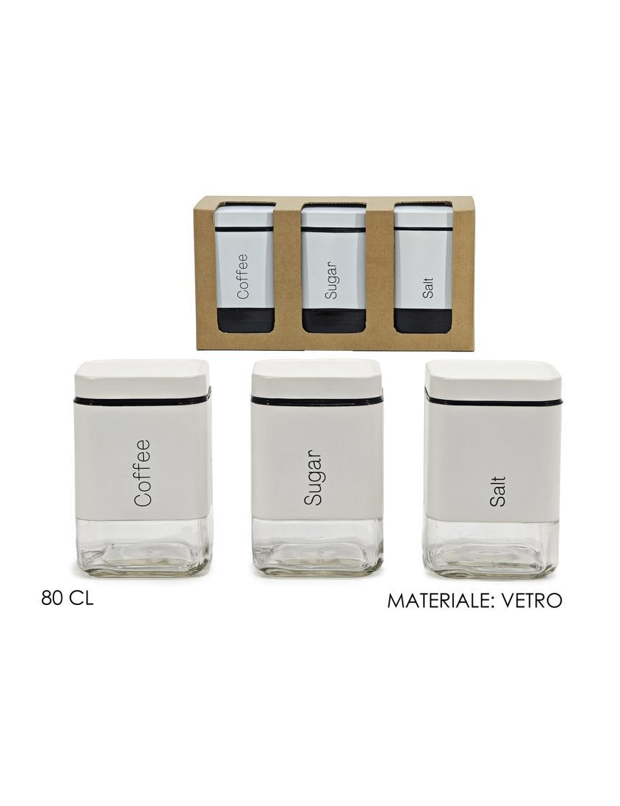 BARATTOLI 3pezzi  BIANCO MATTO 80cl