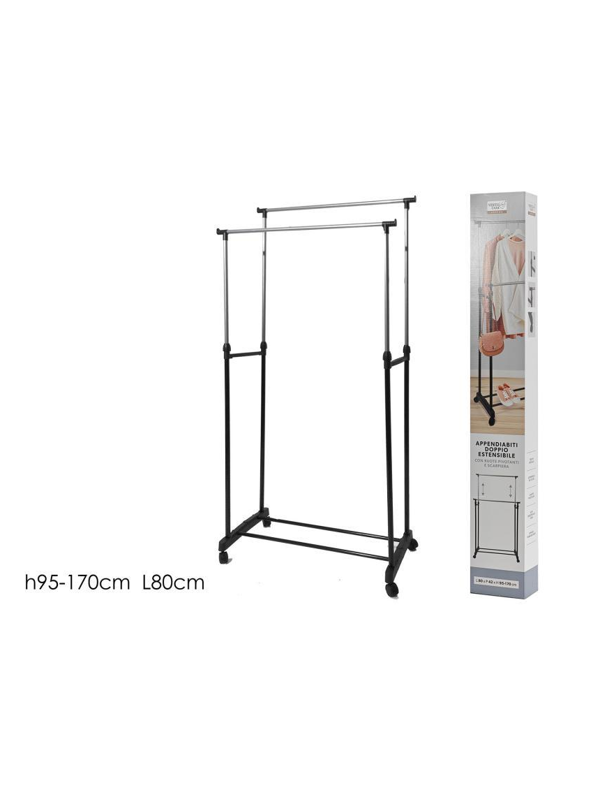 DOUBLE EXTENSIBLE CLOTHES HANGER 95-170cm