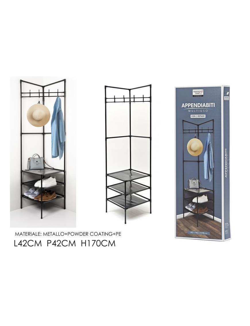 CLOTHES HANGER 3 SHELVES BLACK 632001