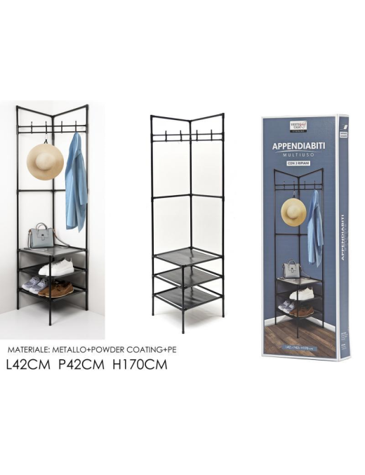 CLOTHES HANGER 3 SHELVES BLACK 632001