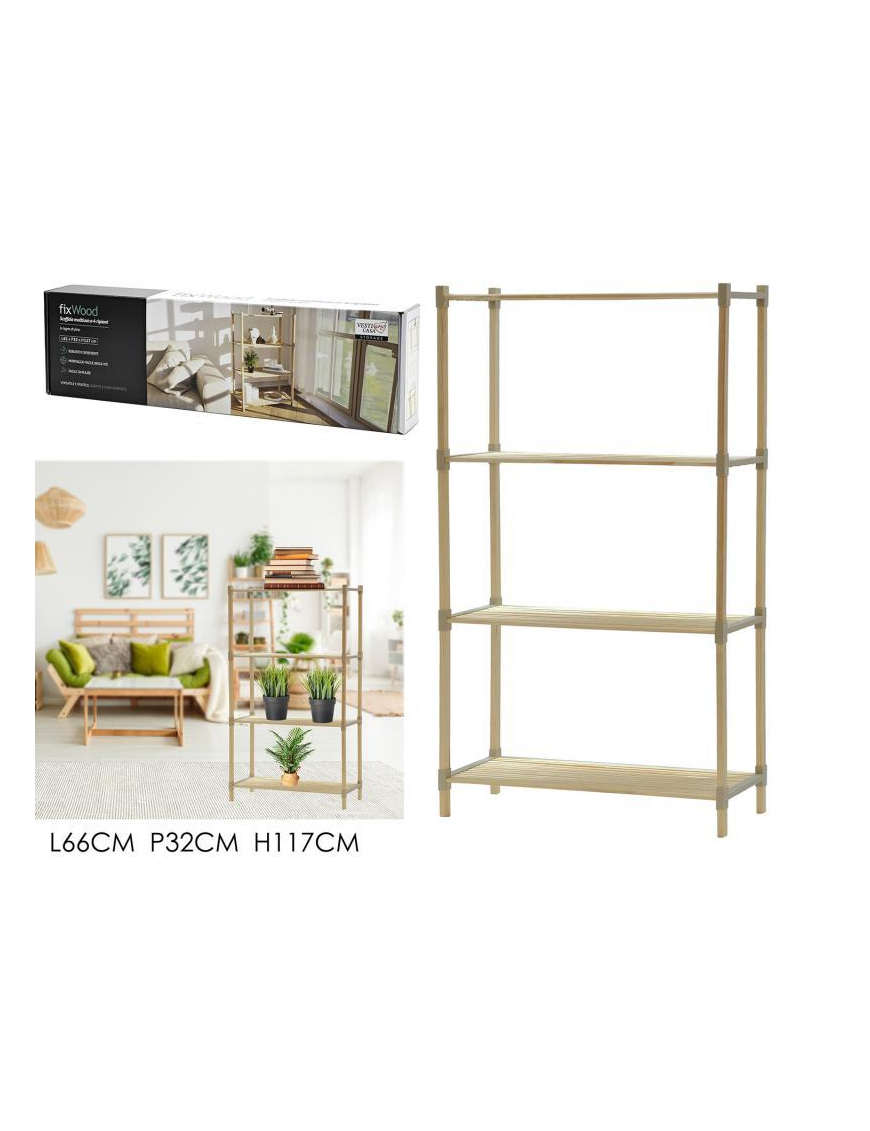 SCAFFALE 4 RIPIANI 61x32x117cm