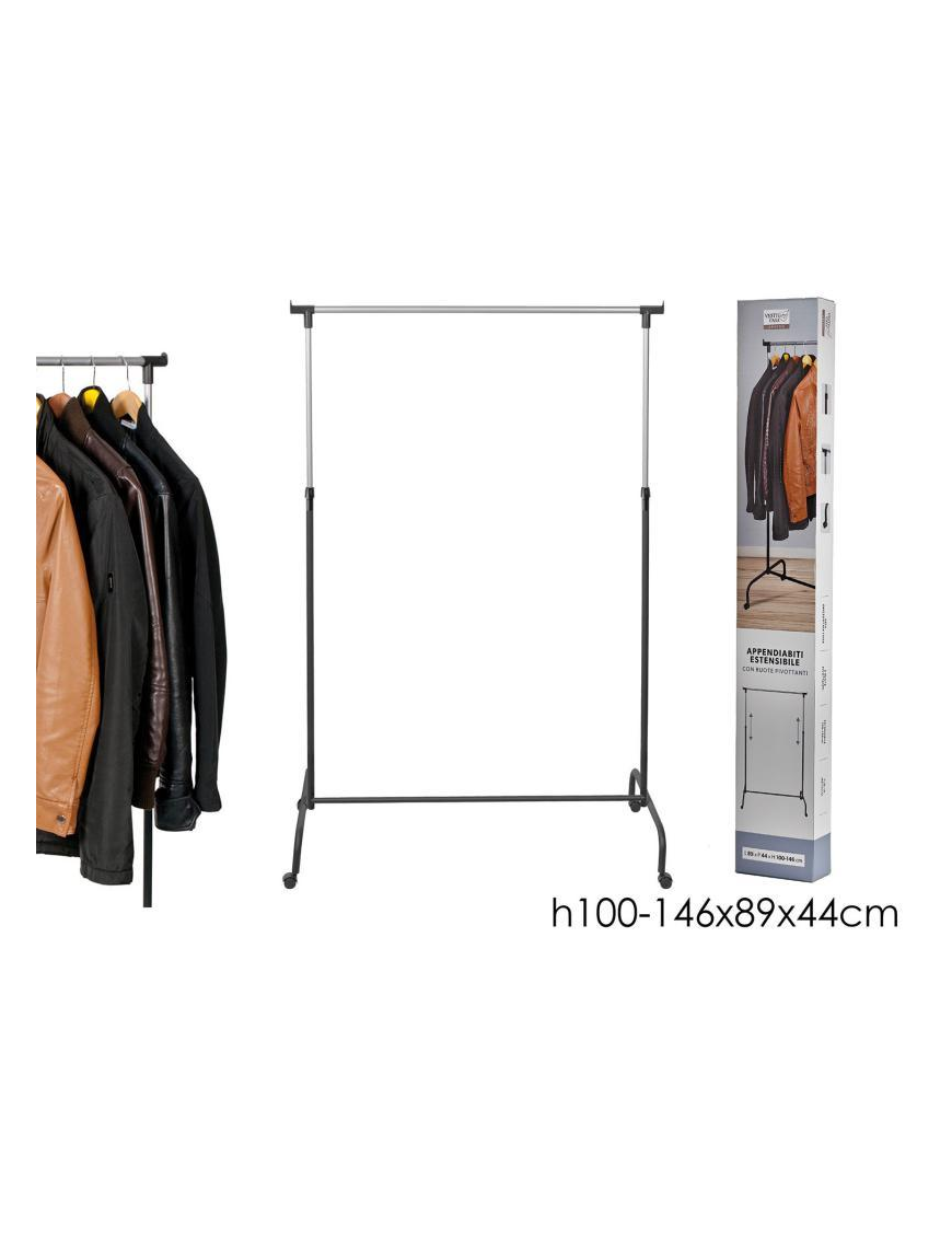 EXTENSIBLE CLOTHES HANGER 100-146cm WITH WHEELS