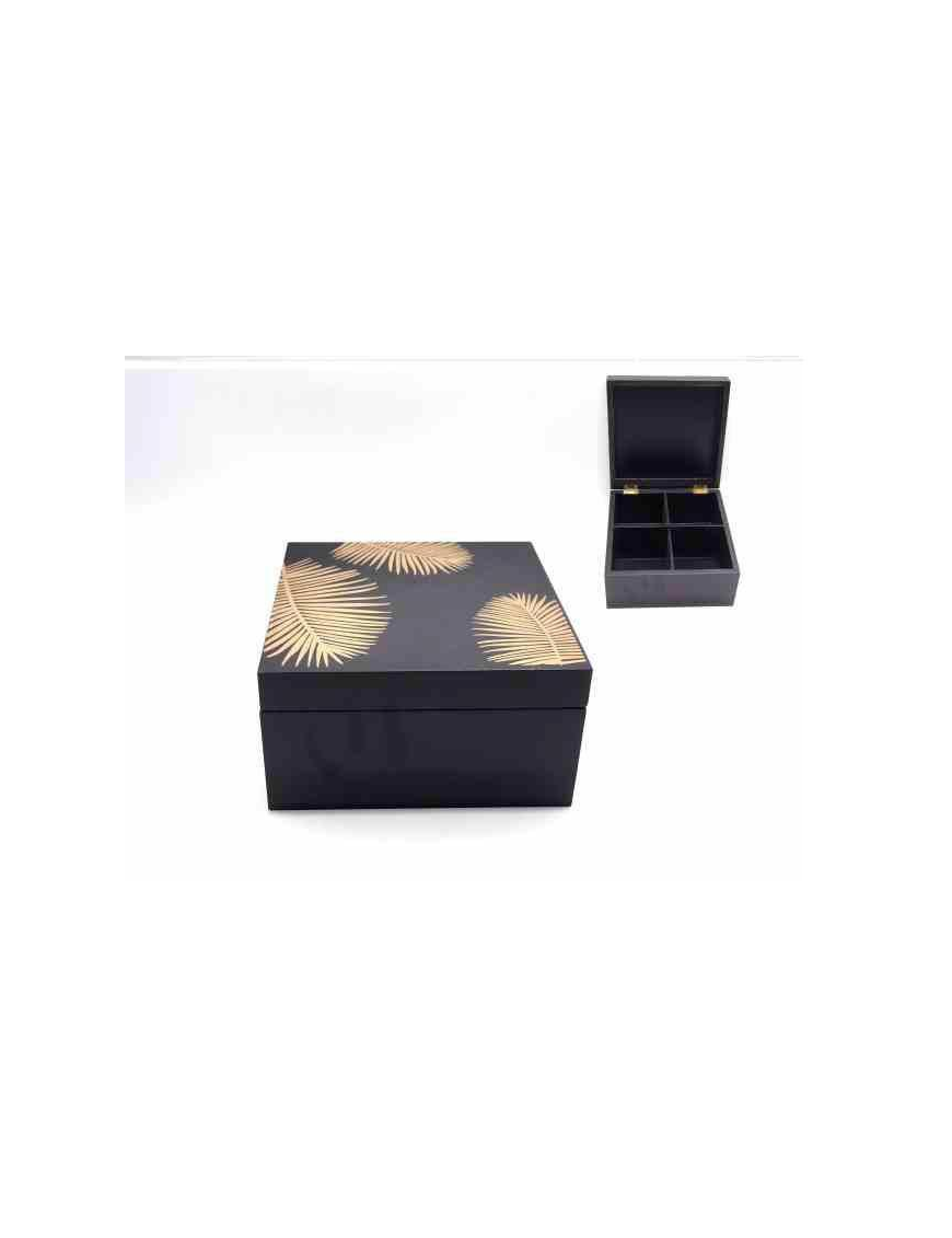 TEA-HERB BOX 18x18x9.5 BLACK