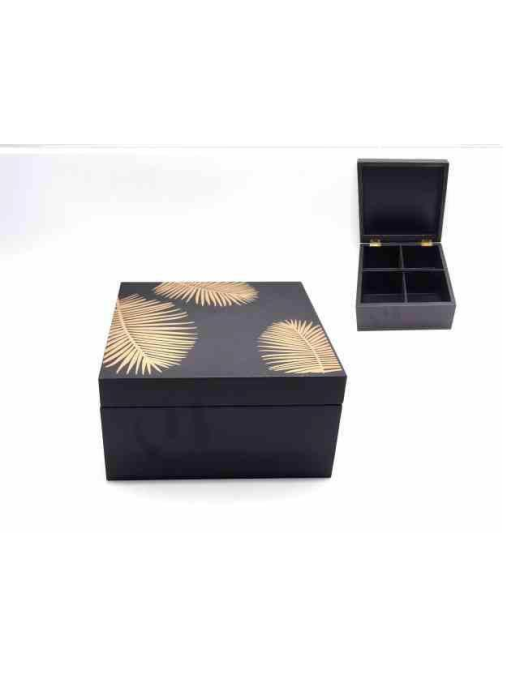 TEA-HERB BOX 18x18x9.5 BLACK