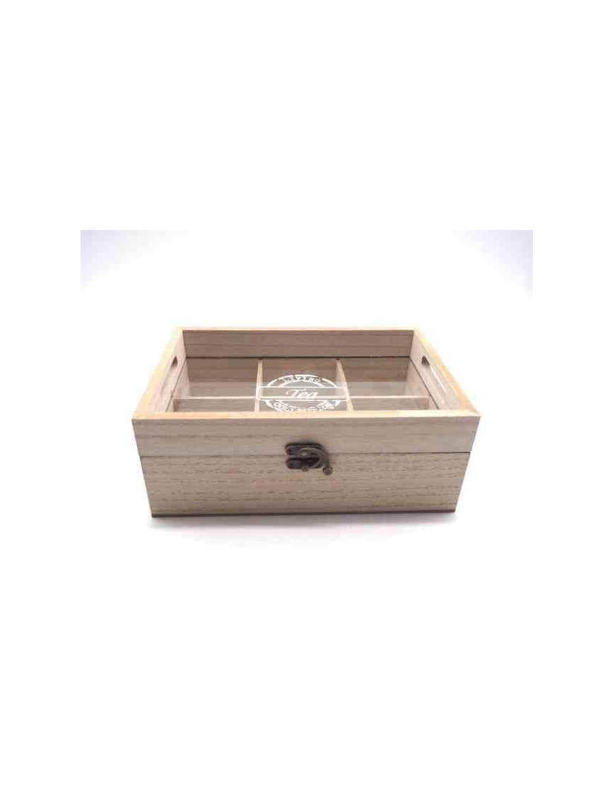 SCATOLA THE-TISANE C/VETRO 24x16x9 NATURALE