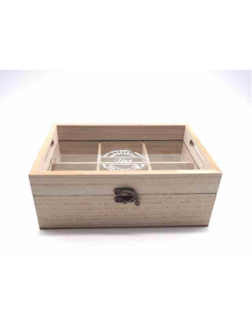 SCATOLA THE-TISANE C/VETRO 24x16x9 NATURALE